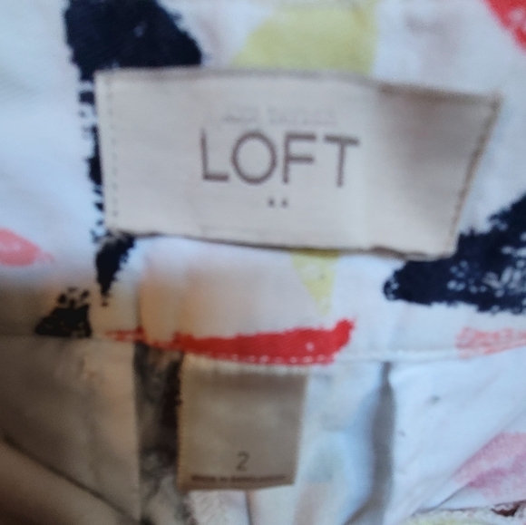 Loft Size 2 Geometrical Chino Shorts Vacation Beach Summer - Picture 2 of 4